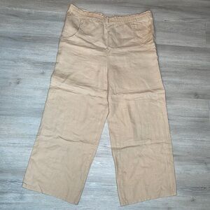 Rafaella 100% Linen Wide Leg Pants Size Large